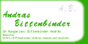 andras bittenbinder business card